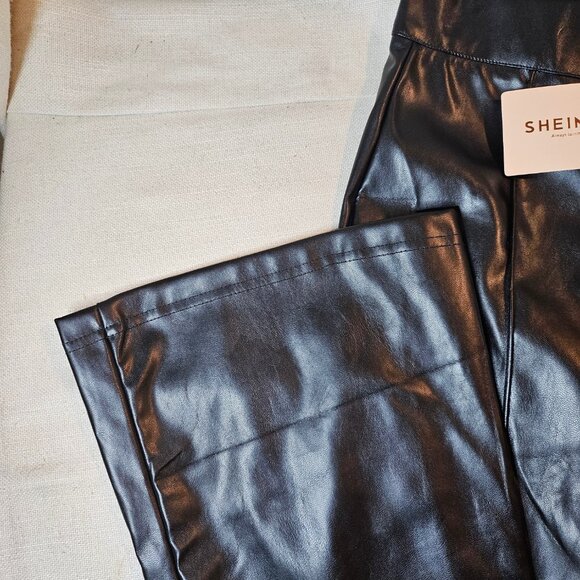 Shein Bae Women's Flare Leg Faux Leather Pants - Small - Picture 3 of 6